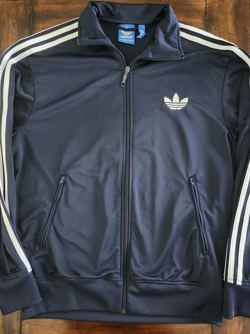 adidas Navy Blue Firebird Trefoil Track Jacket Men's Large